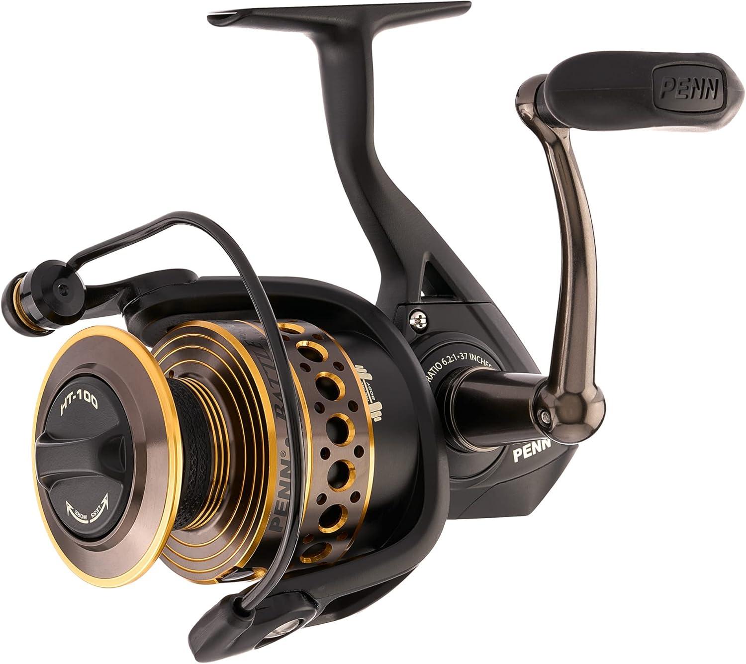 image:imagePenn Battle Spinning Reel Kit Size 5000 Includes Reel Cover and Spare Anodized Aluminum Spool RightLeft Handle Position HT100 Front Drag SystemBattle Reel