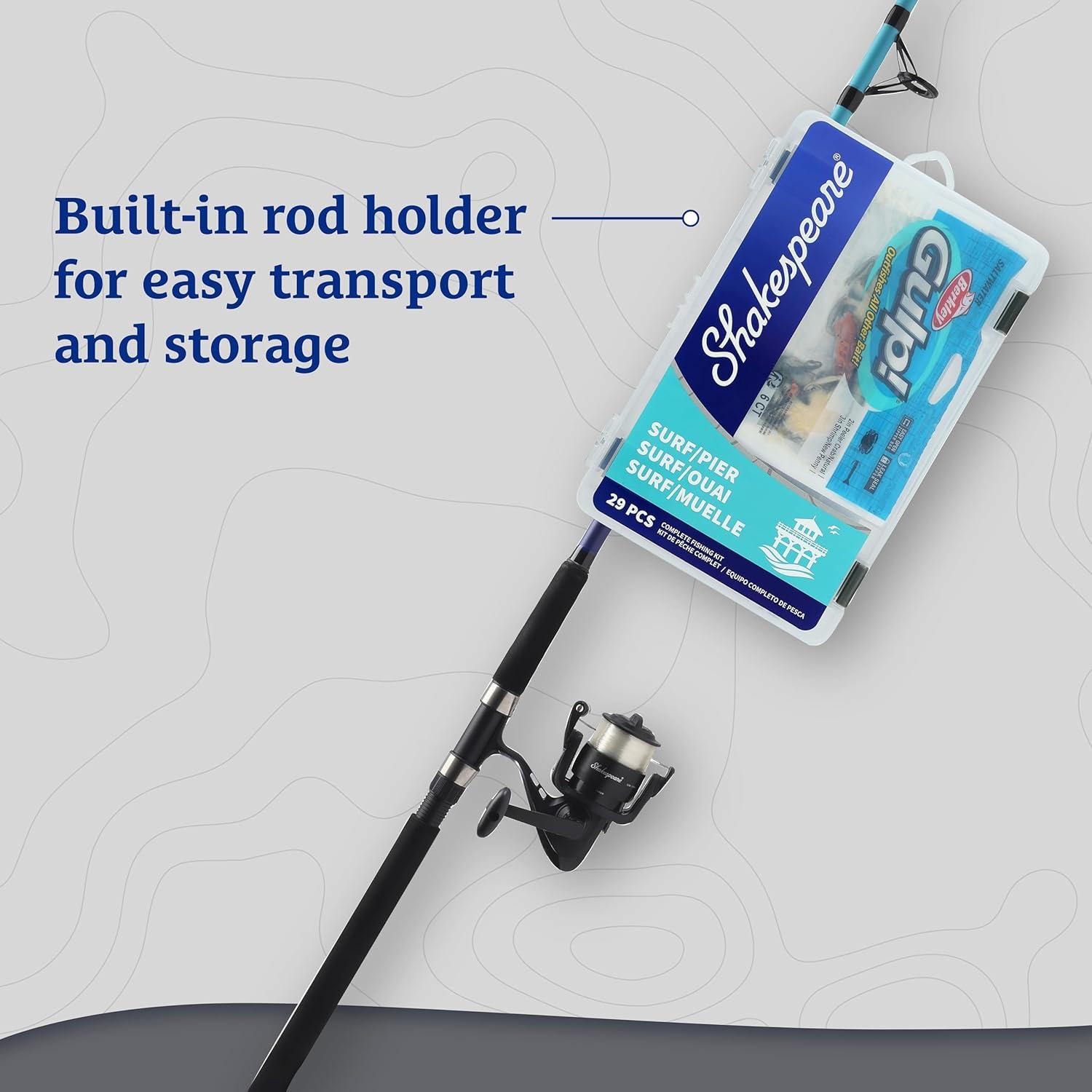 image:imageShakespeare Catch More Fish Spinning Reel and Fishing Rod Combo with KitSurfPier 8ft