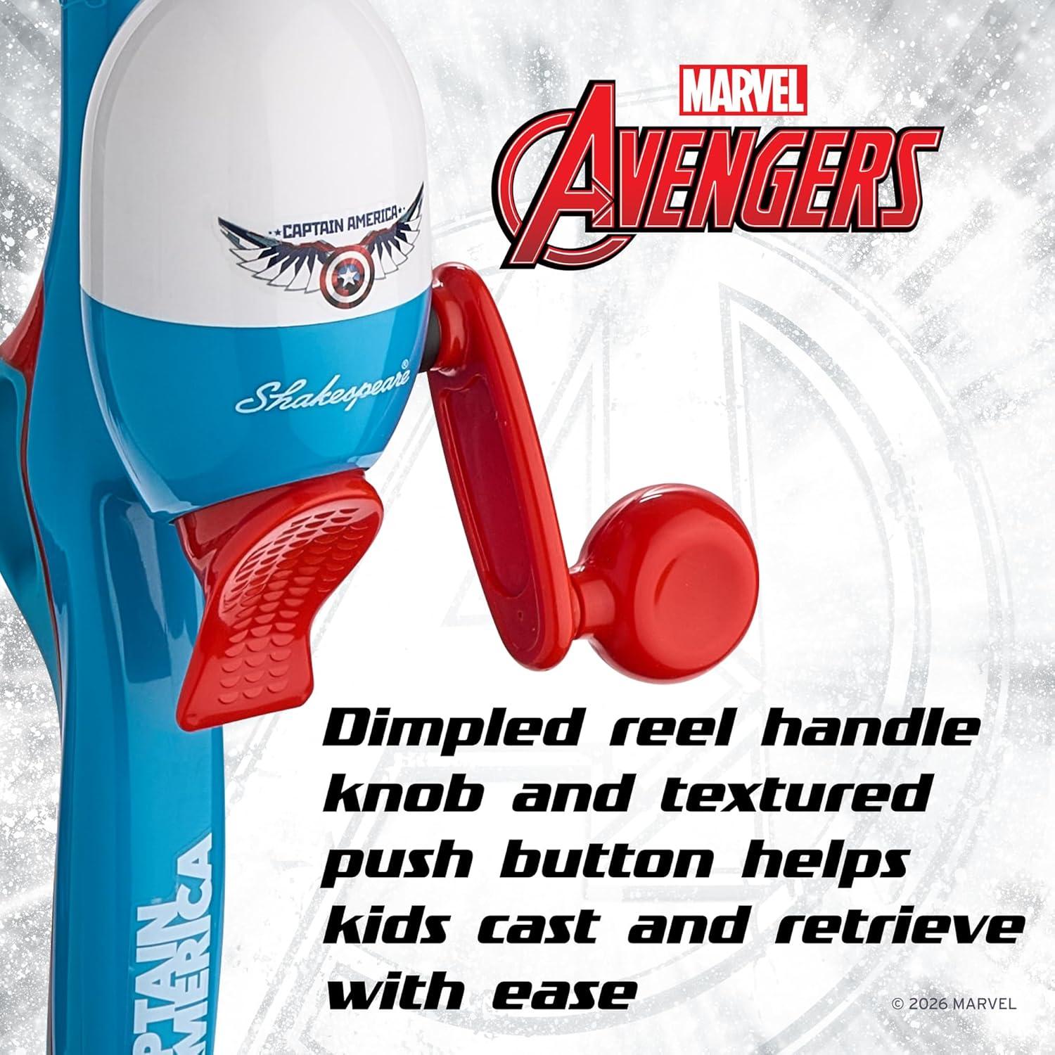 image:imageShakespeare Youth Fishing Reel and Rod ComboMarvel Captain America 7pc Kit