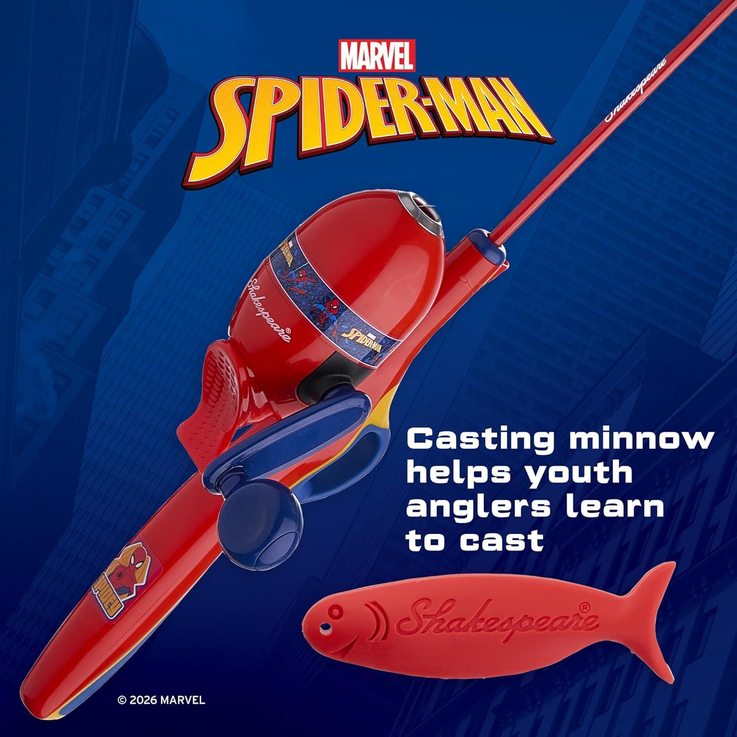 image:imageShakespeare Youth Fishing Reel and Rod ComboMarvel SpiderMan Beginner