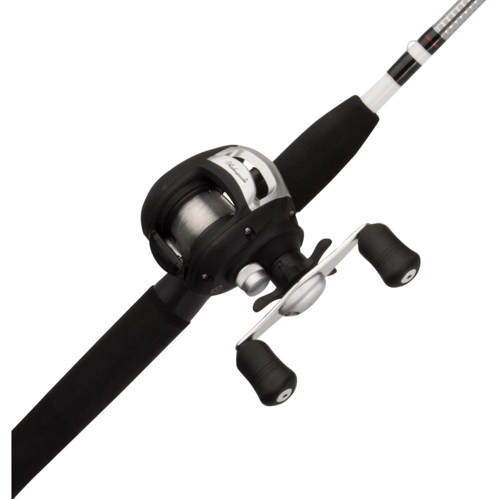 image:imageShakespeare Alpha Medium 6 Low Profile Fishing Rod and Bait Cast Reel Combo 2 PieceBlack WhiteCombo