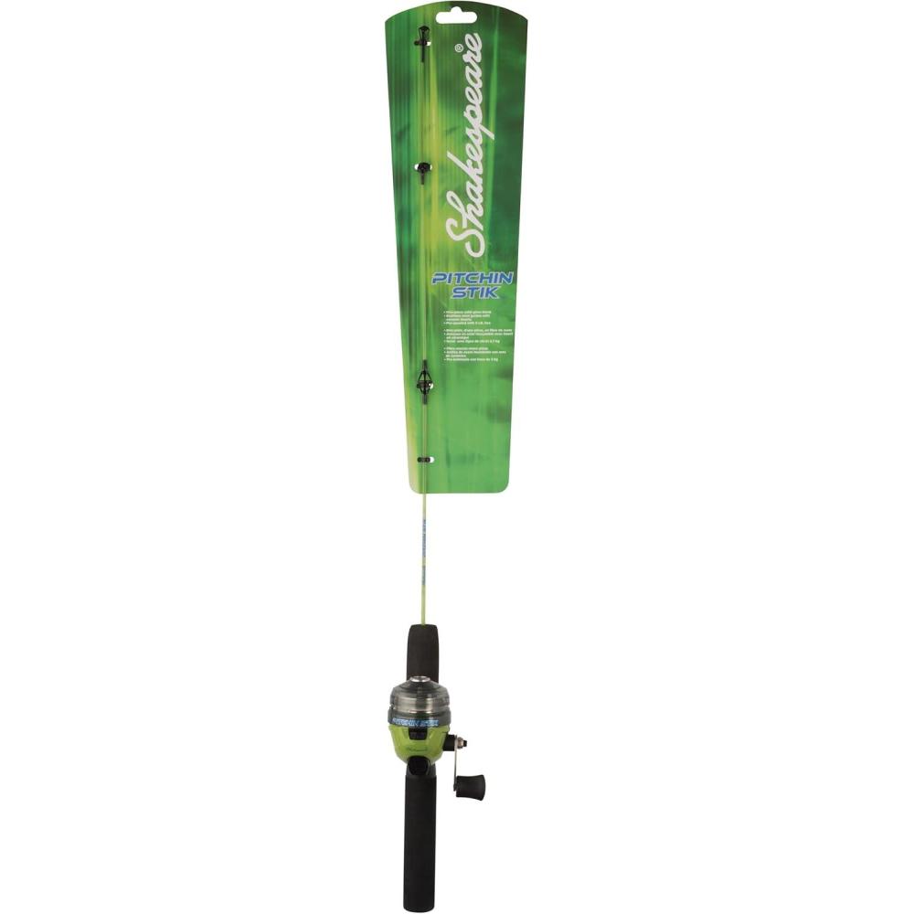 image:imageShakespeare Pitchin Stik Spincast Reel and 26 Fishing Rod Combo 1Piece Solid Glass Fishing Rod and Size 6 Reel PreSpooled with 6lb Fishing Line