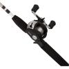 Shakespeare Alpha Medium 6′ Low Profile Fishing Rod and Bait Cast Reel Combo (2 Piece),Black, White(Combo)