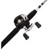 Shakespeare Alpha Medium 6′ Low Profile Fishing Rod and Bait Cast Reel Combo (2 Piece),Black, White(Combo)
