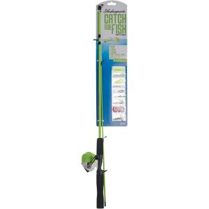 Shakespeare Catch More Fish Spincast Reel and Fishing Rod Combo with Kit(Green – Light)