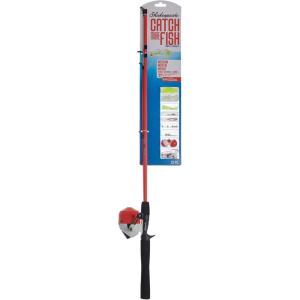 Shakespeare Catch More Fish Spincast Reel and Fishing Rod Combo with Kit(Red – Medium)