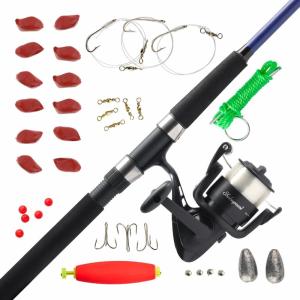 Shakespeare Catch More Fish Spinning Reel and Fishing Rod Combo with Kit(Catfish)