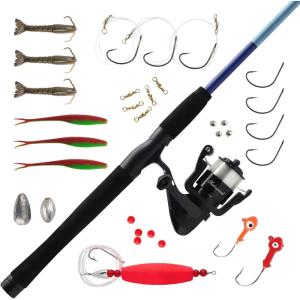 Shakespeare Catch More Fish Spinning Reel and Fishing Rod Combo with Kit(Inshore)