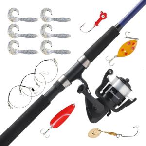 Shakespeare Catch More Fish Spinning Reel and Fishing Rod Combo with Kit(Pike)