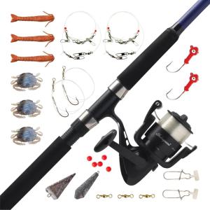 Shakespeare Catch More Fish Spinning Reel and Fishing Rod Combo with Kit(Surf/Pier 8ft)