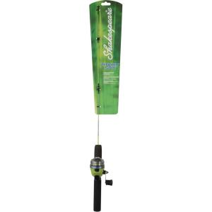 Shakespeare Pitchin Stik Spincast Reel and 2’6″ Fishing Rod Combo, 1-Piece Solid Glass Fishing Rod and Size 6 Reel, Pre-Spooled with 6lb Fishing Line