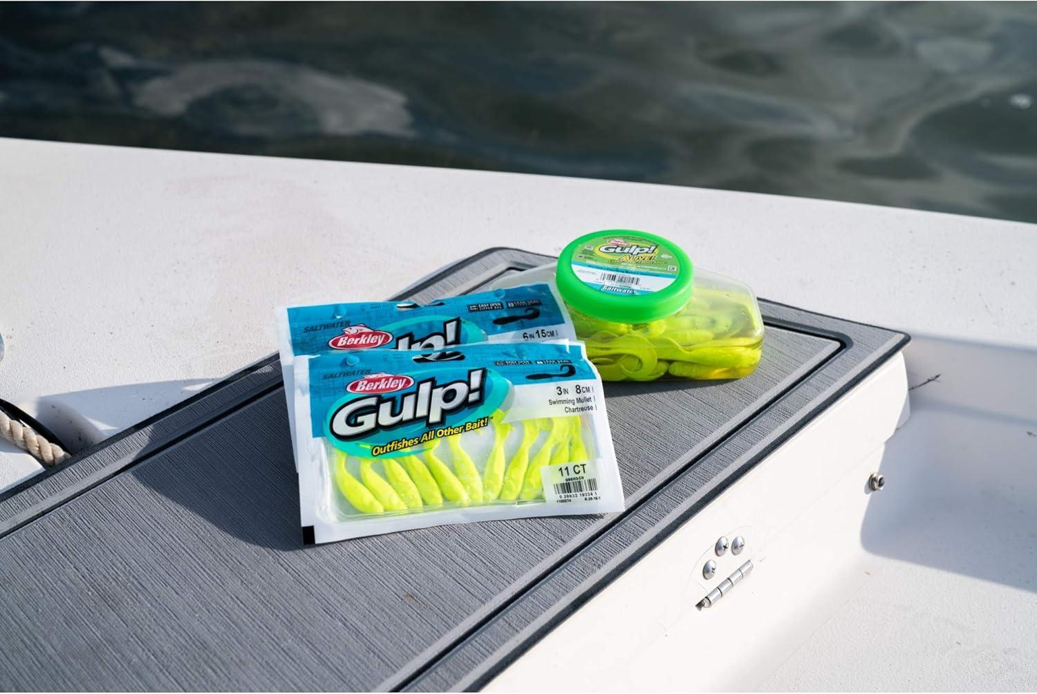 image:imageBerkley Gulp Alive Swimming Mullet Saltwater Fishing Soft BaitGlow
