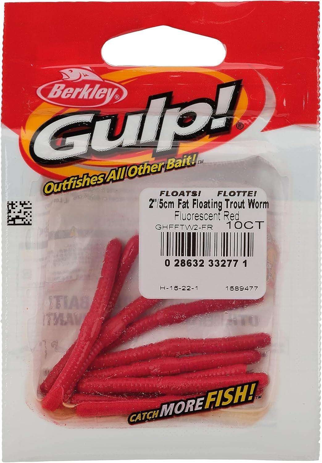 image:imageBerkley Gulp Fat Floating Trout Worm Fishing Soft BaitFluorescent Red
