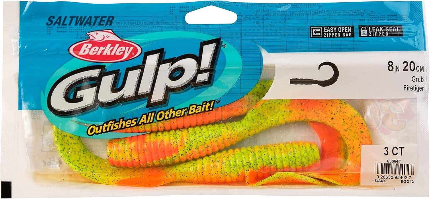 image:imageBerkley Gulp Grub Saltwater Fishing Soft BaitFiretiger