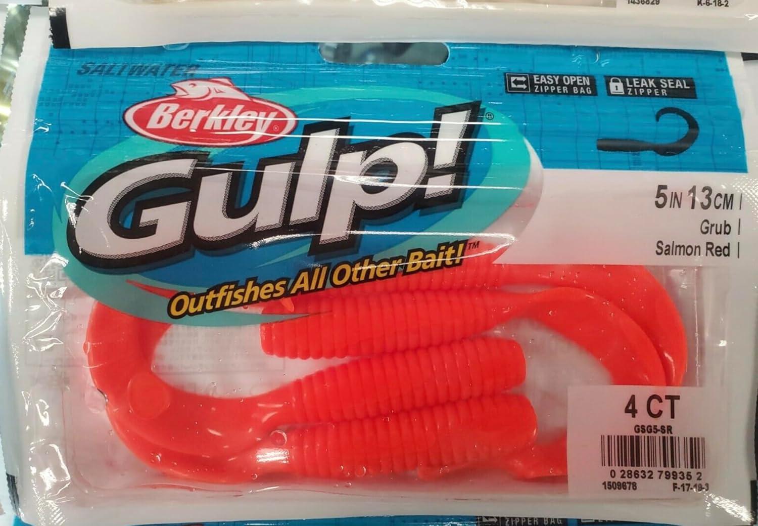 image:imageBerkley Gulp Grub Saltwater Fishing Soft BaitSalmon Red