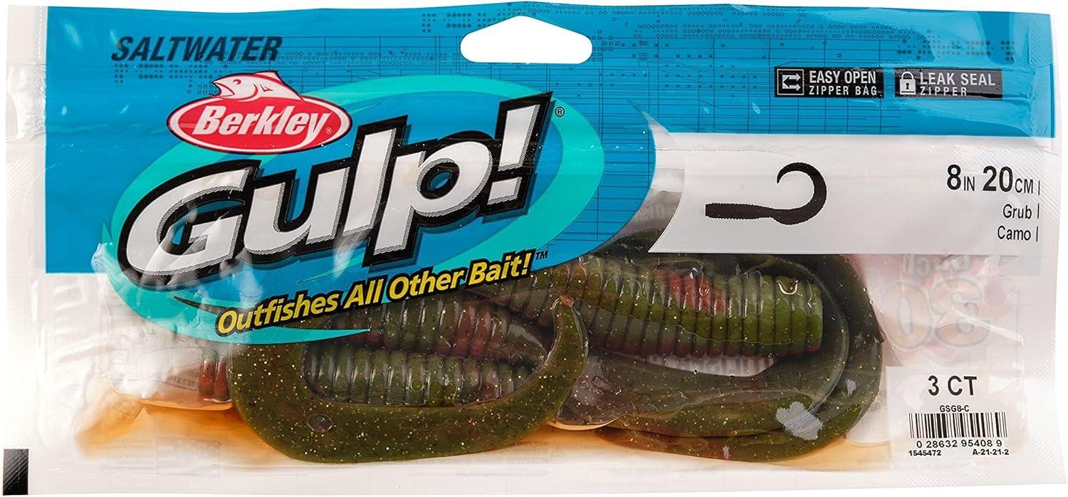 image:imageBerkley Gulp Grub Saltwater Fishing Soft BaitWhite