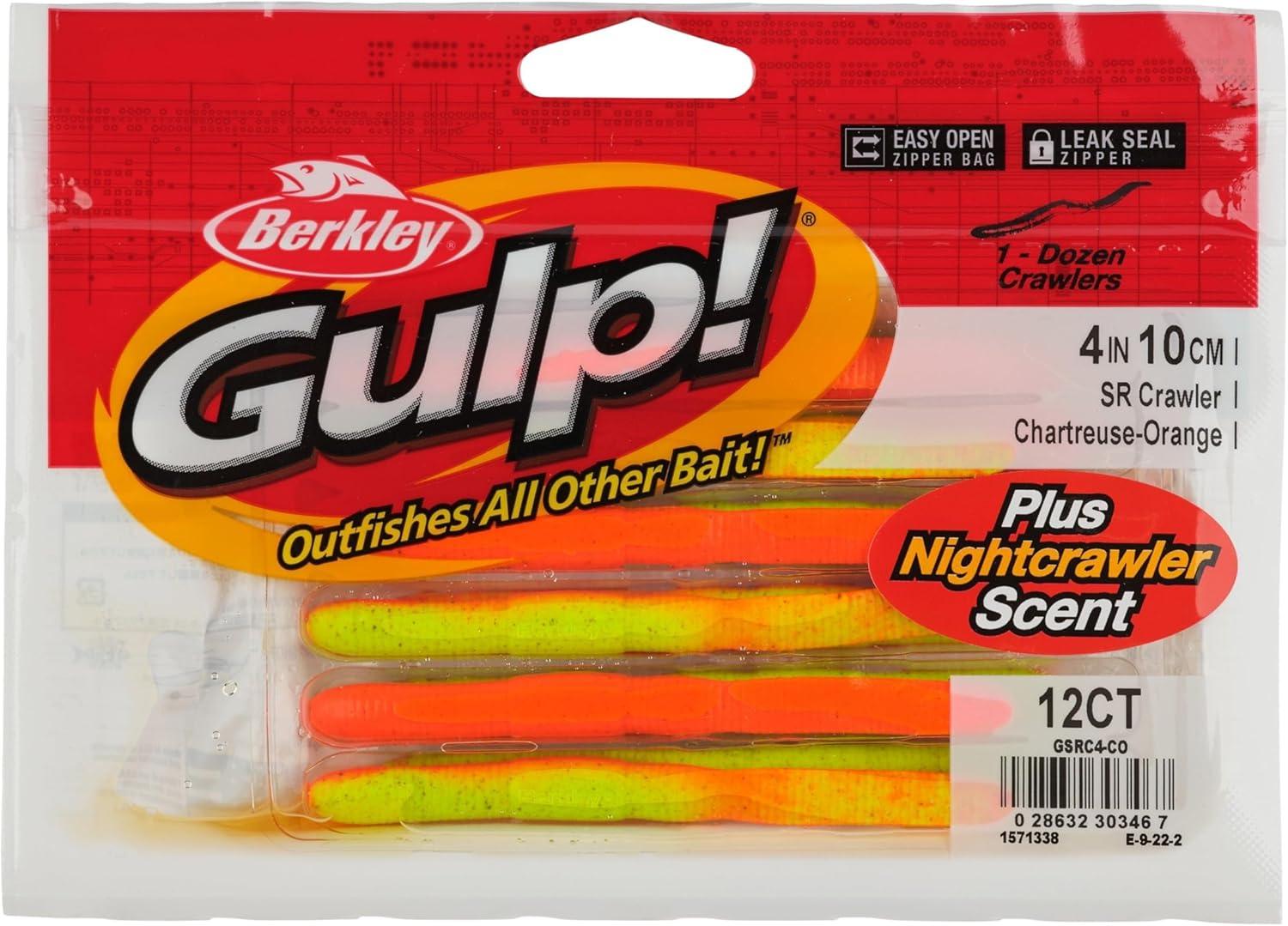 image:imageBerkley Gulp SR Crawler Fishing Soft BaitChartreuseOrange
