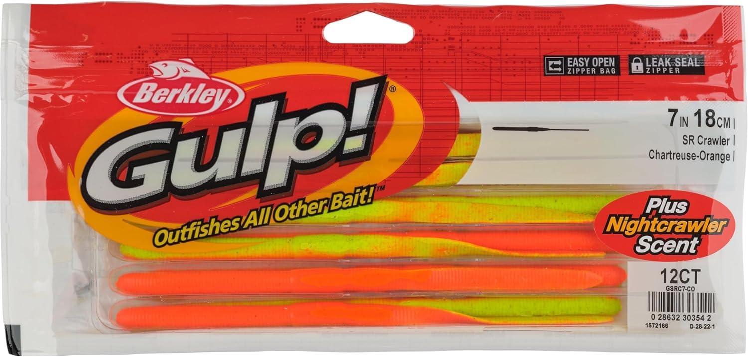 image:imageBerkley Gulp SR Crawler Fishing Soft BaitChartreuseOrange