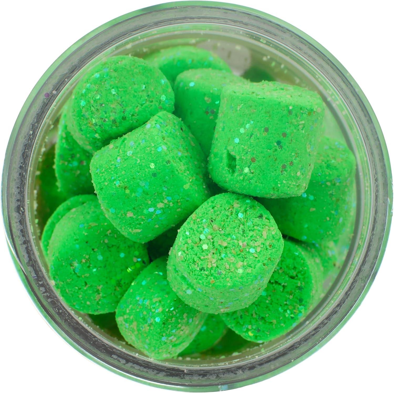 image:imageBerkley PowerBait Power Nuggets Fishing Dough Bait Assorted Colors Scent Dispersion Technology Irresistible Scent and Flavor Moldable and Easy to UseSpring Green Glitter