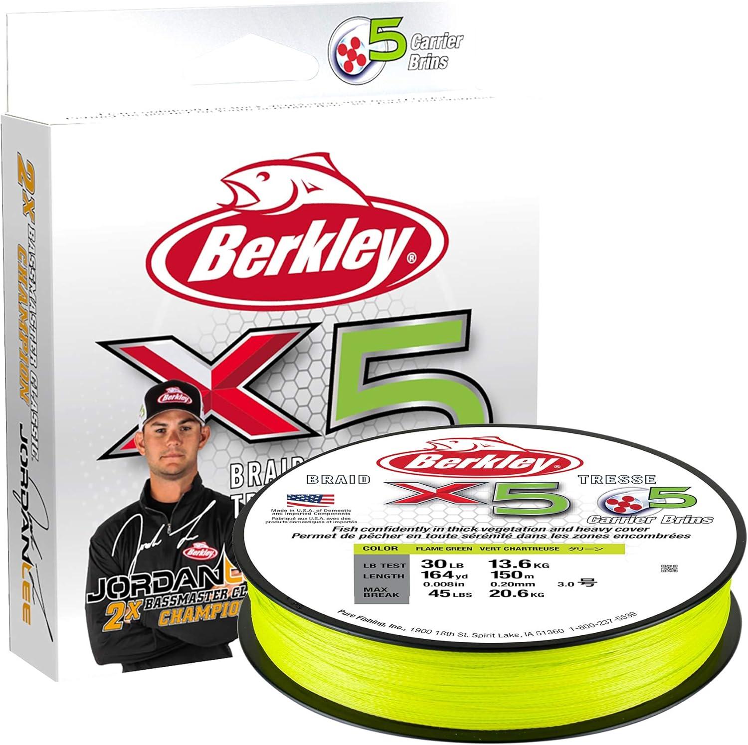 image:imageBerkley x5 Braid Fishing LineFlame Green Jordan Lee Pro Designed