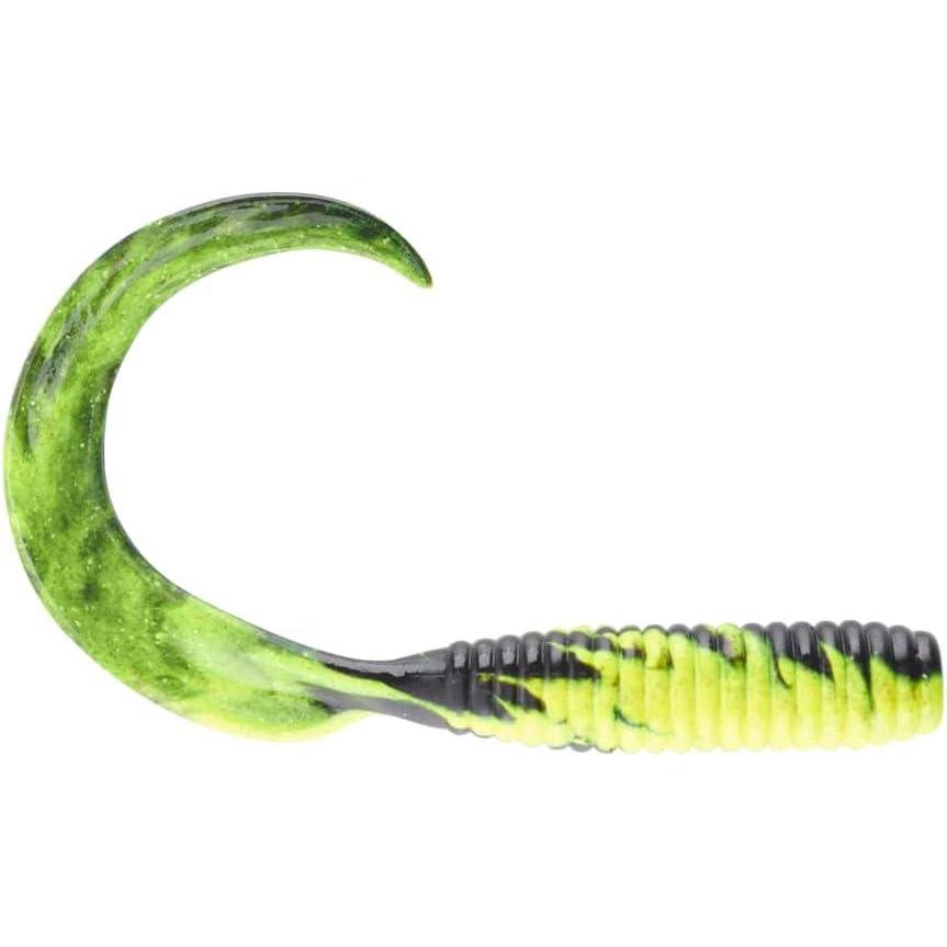 image:imageBerkley Gulp Grub Saltwater Fishing Soft BaitBlack Chartreuse Fuze