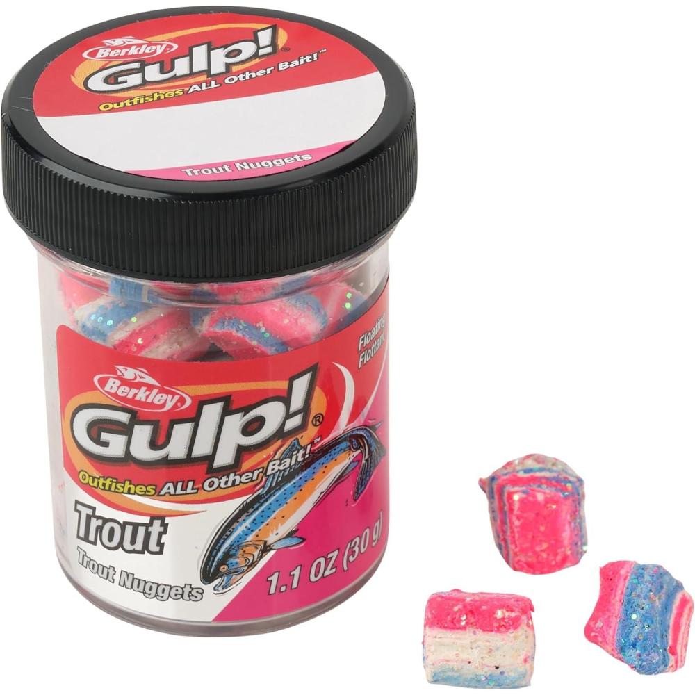 image:imageBerkley Gulp Trout Nuggets Dough Bait Scented and Flavored Soft Bait for Freshwater Fishing Designed to Attract Trout High VisibilityBomb Pop