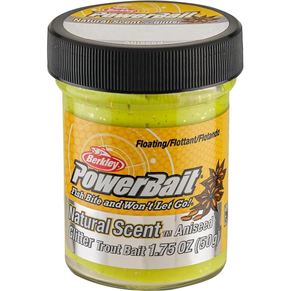 image:imageBerkley PowerBait Natural Glitter Trout Fishing Dough BaitSunshine Yellow Aniseed Scent