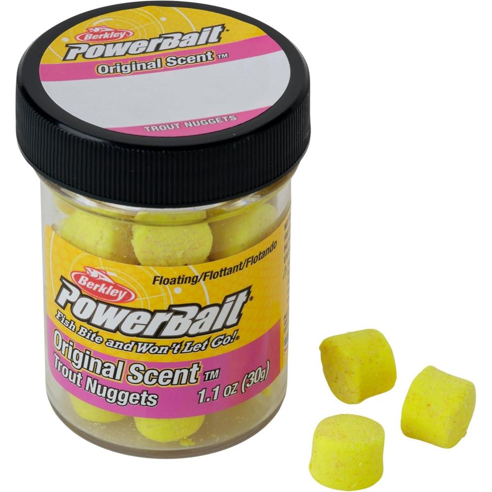 image:imageBerkley PowerBait Power Nuggets Fishing Dough Bait Assorted Colors Scent Dispersion Technology Irresistible Scent and Flavor Moldable and Easy to UseCorn
