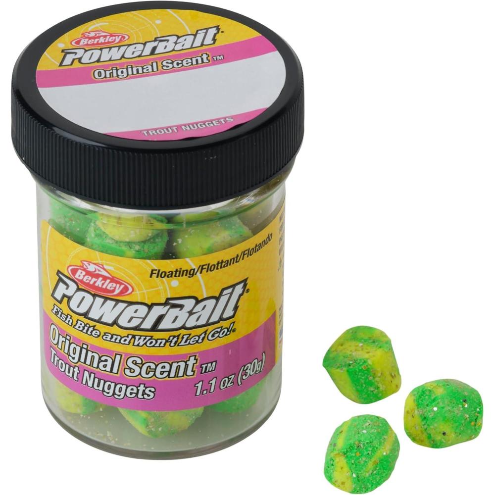 image:imageBerkley PowerBait Power Nuggets Fishing Dough Bait Assorted Colors Scent Dispersion Technology Irresistible Scent and Flavor Moldable and Easy to UseLime Twist