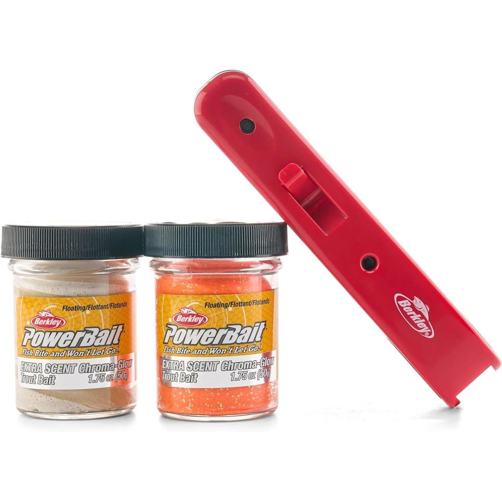 image:imageBerkley PowerBait Trout Fishing Dough BaitMallow Glow Red Fleck Orange Glitter Multipack