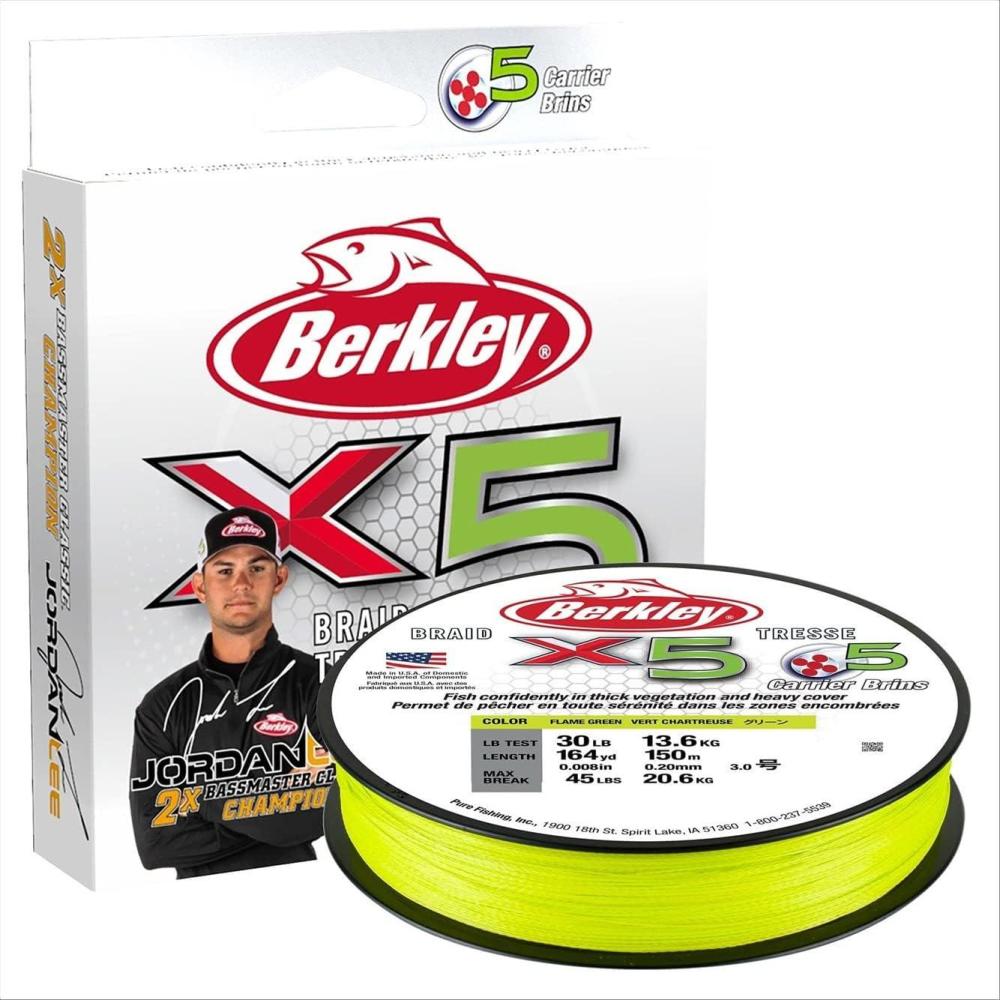 image:imageBerkley x5 Braid Fishing LineFlame Green Jordan Lee Pro Designed