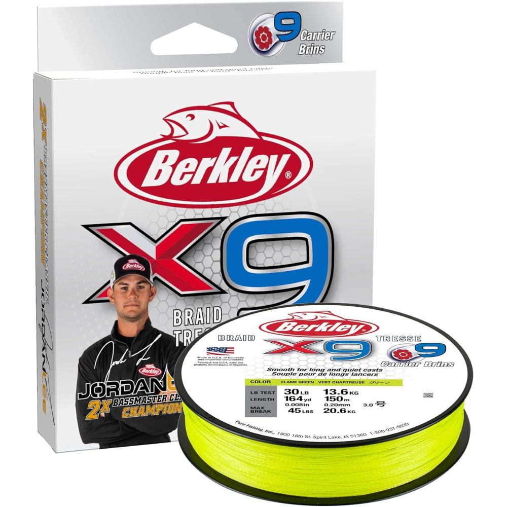 image:imageBerkley x9 Braid Fishing LineFlame Green Jordan Lee