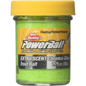 Berkley BGXTBCH PowerBait Glitter Chrome-Glow Dough, Chartreuse Glitter, 1.75-Ounce
