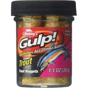 Berkley Gulp! Trout Nuggets Dough Bait, Scented and Flavored Soft Bait for Freshwater Fishing, Designed to Attract Trout, High Visibility(Chunky Cheese)