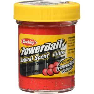 Berkley PowerBait Natural Glitter Trout Fishing Dough Bait(Salmon Egg Red)