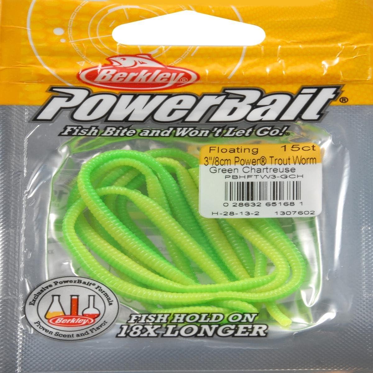 image:imageBerkley PowerBait Power Floating Trout Worm Fishing Soft BaitGreen Chartreuse Original Scent