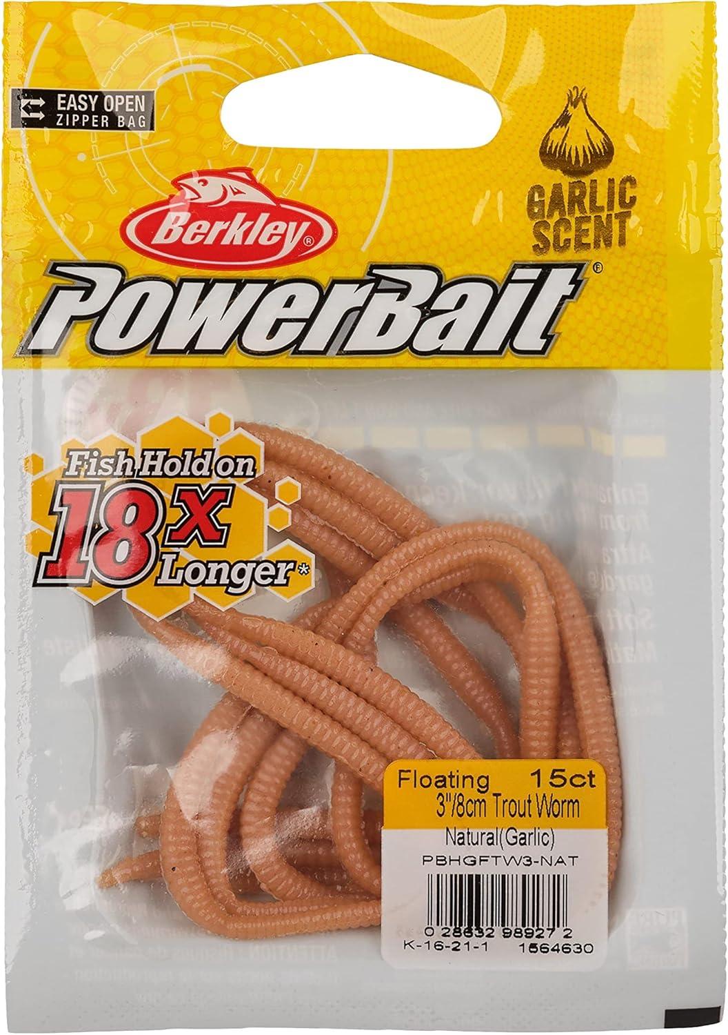 image:imageBerkley PowerBait Power Floating Trout Worm Fishing Soft BaitNatural Garlic Scent