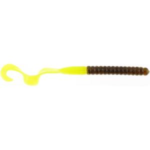 Berkley PowerBait Power Worms Fishing Soft Bait(Green Pumpkin/Chartreuse)