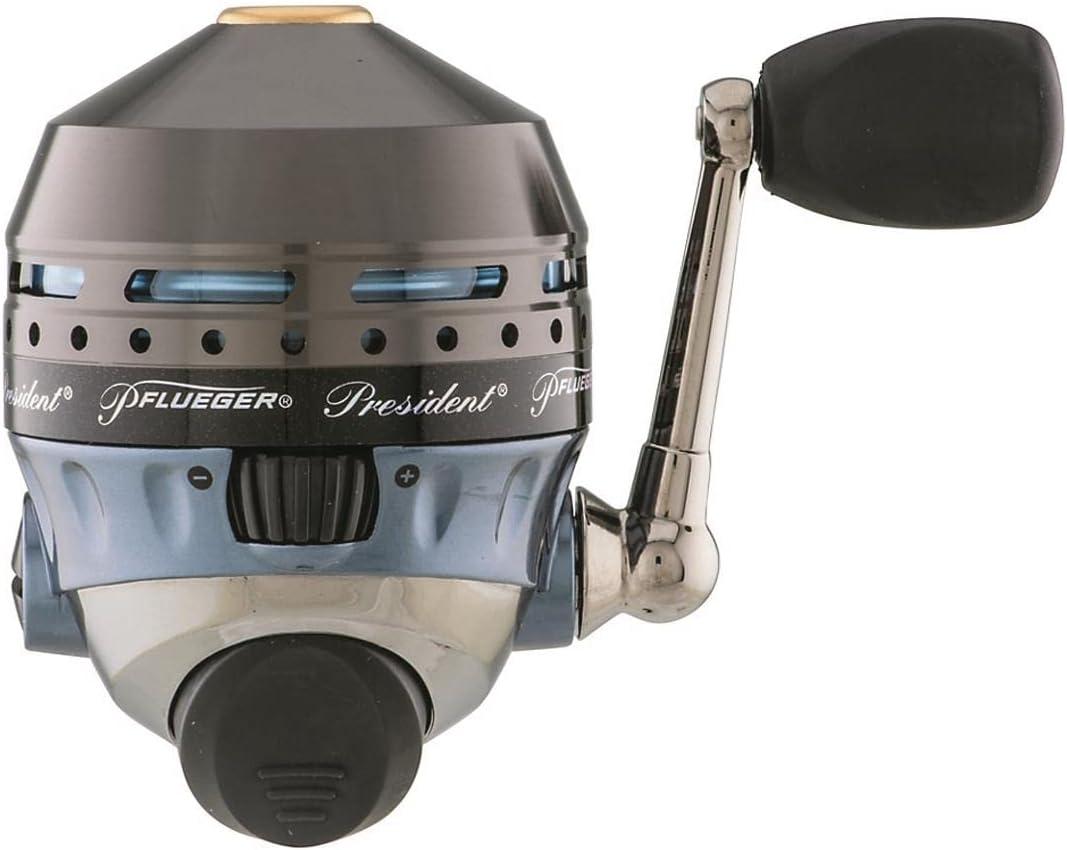 image:imagePflueger President Spincast Reel Size 6 Fishing Reel RightLeft Handle Position Aluminum Spool Dial Drag System Blue