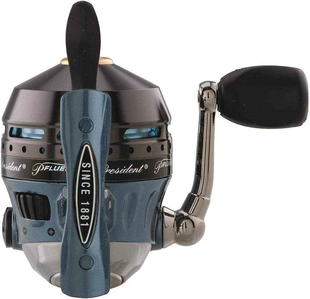 image:imagePflueger President Spincast Reel Size 6 Fishing Reel RightLeft Handle Position Aluminum Spool Dial Drag System Blue