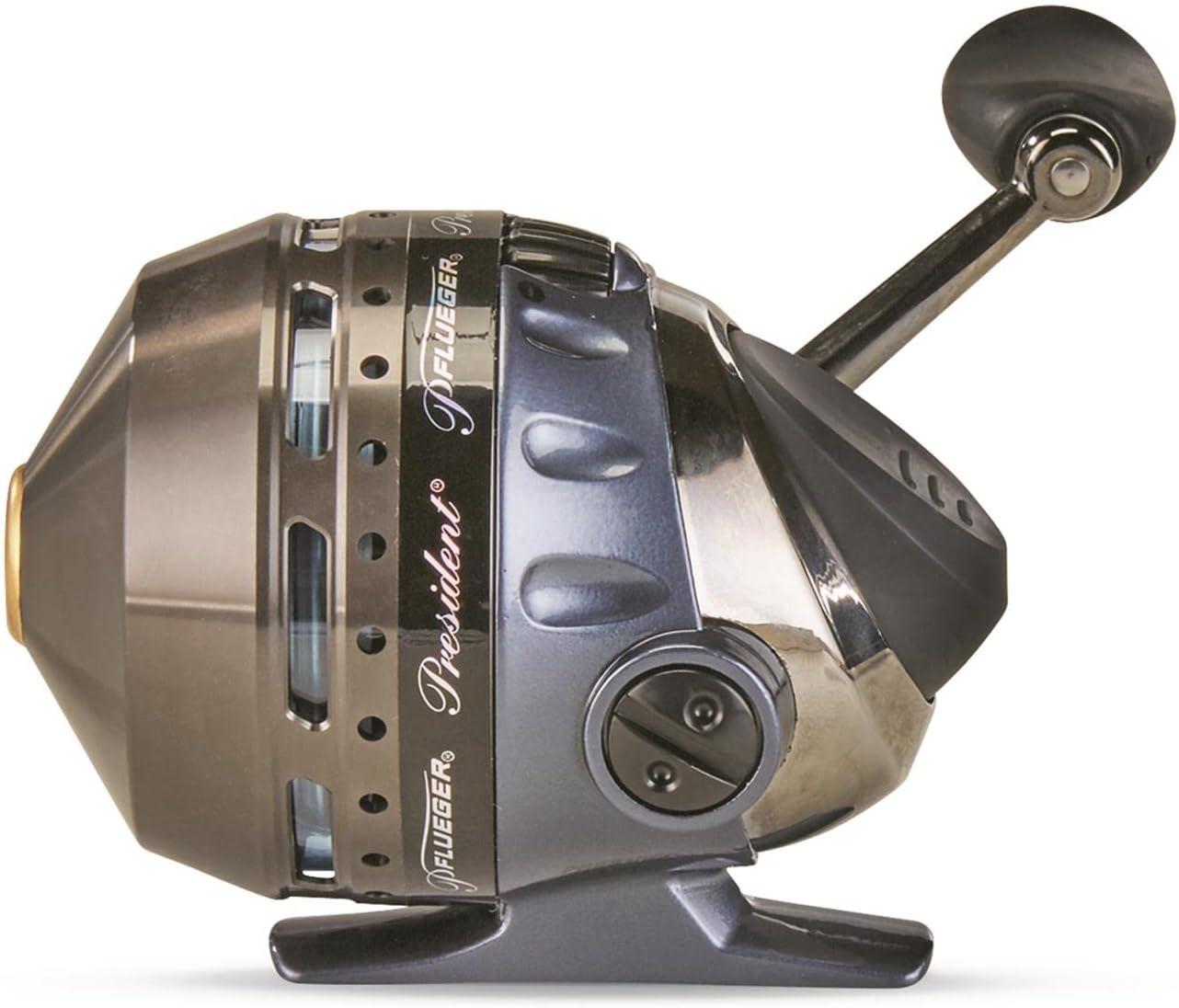 image:imagePflueger President Spincast Reel Size 6 Fishing Reel RightLeft Handle Position Aluminum Spool Dial Drag System Blue