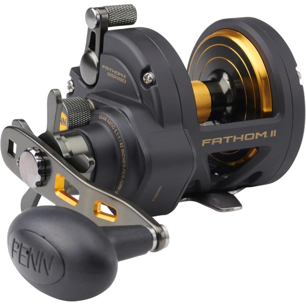 image:imagePenn Fathom II Star Drag Conventional Fishing Reel Black Gold 25NFathom Ii Star Drag