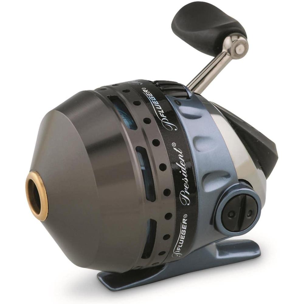 image:imagePflueger President Spincast Reel Size 6 Fishing Reel RightLeft Handle Position Aluminum Spool Dial Drag System Blue