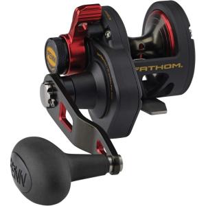 Penn Fishing Fathom Lever Drag Conventional Fishing Reel, Black Gold, 10XN (FTH10XNLD)