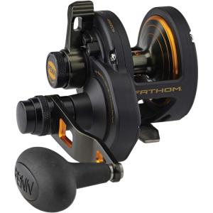 Penn Fishing Penn Fathom Lever Drag 2 Speed Conventional Fishing Reel, Black Gold, 15XN (FTH15XNLD2)