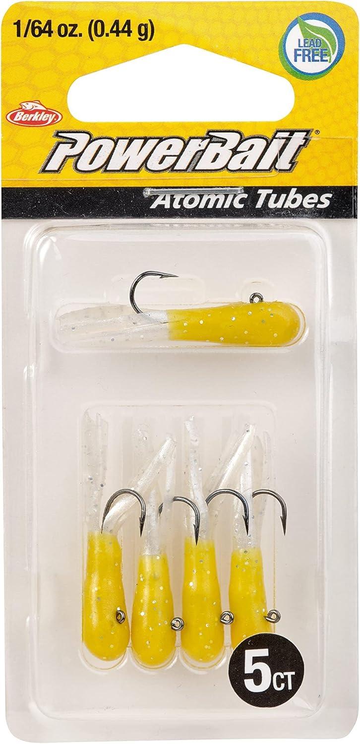 image:imageBerkley PowerBait PreRigged Atomic Tubes Fishing Soft BaitYellow Pearl Silver Fleck