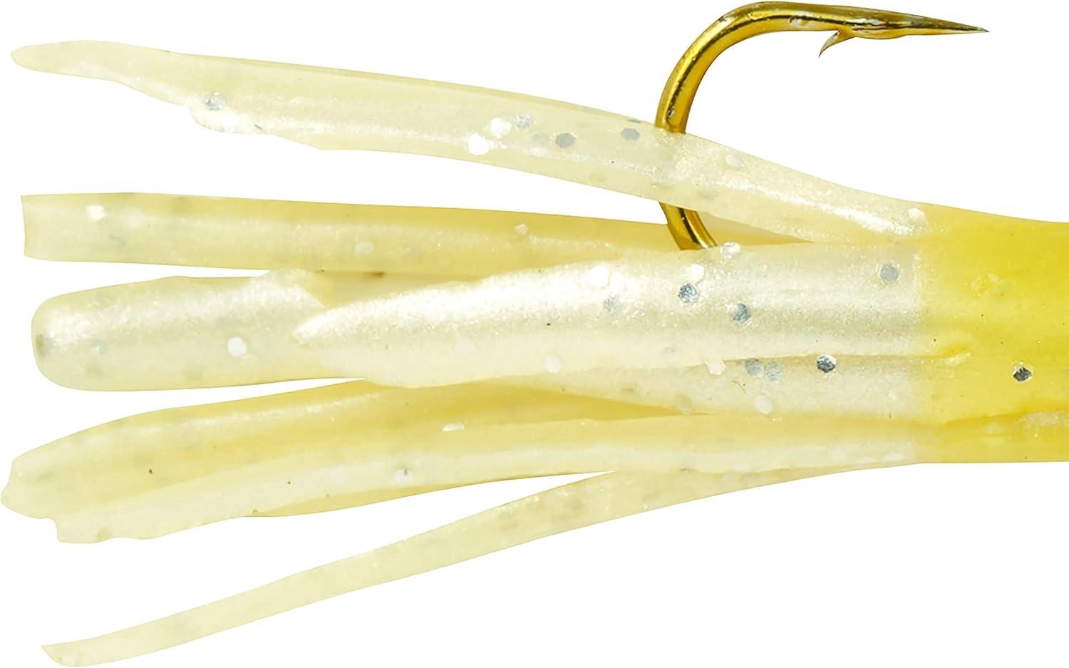 image:imageBerkley PowerBait PreRigged Atomic Tubes Fishing Soft BaitYellow Pearl Silver Fleck