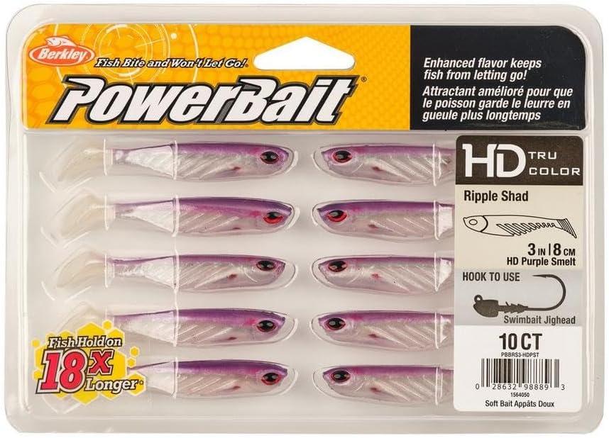 image:imageBerkley PowerBait Ripple Shad Fishing Soft BaitHD Purple Smelt