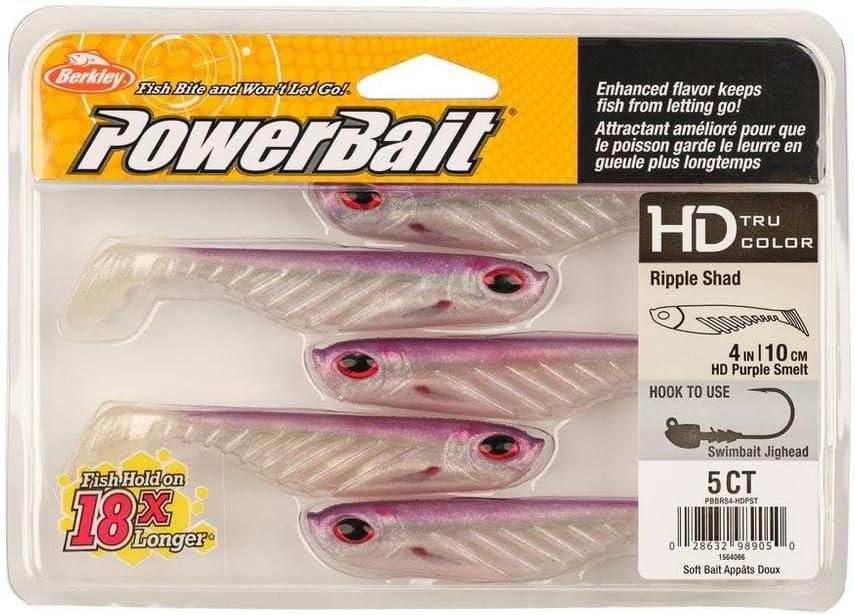 image:imageBerkley PowerBait Ripple Shad Fishing Soft BaitHD Purple Smelt