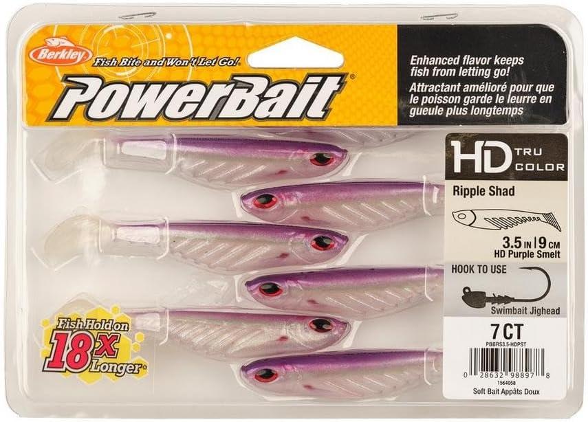 image:imageBerkley PowerBait Ripple Shad Fishing Soft BaitHD Purple Smelt
